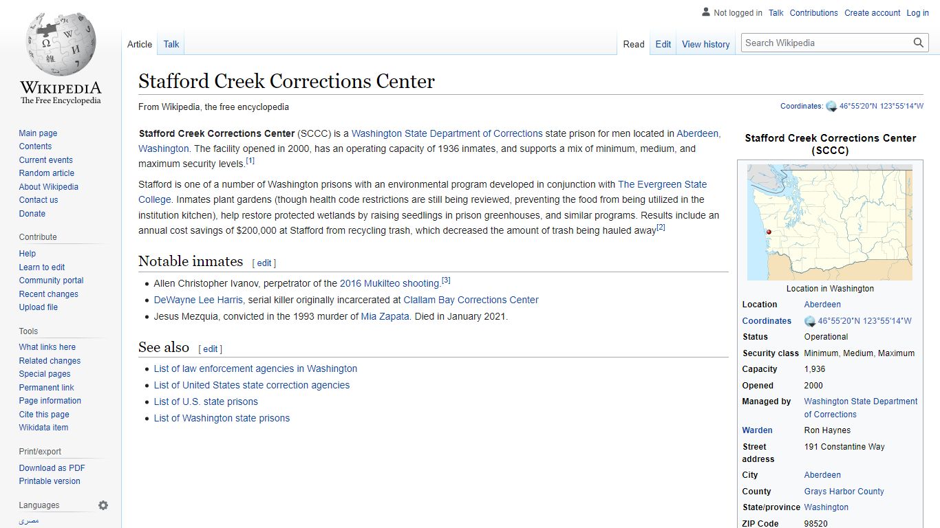 Stafford Creek Corrections Center - Wikipedia